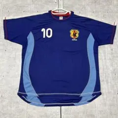 8SM1 小野伸二 日本代表 ゲームシャツ Tシャツ 18番 青 サッカー 古着