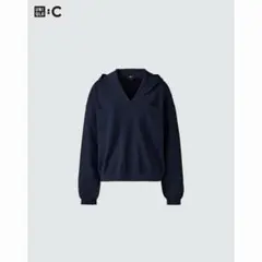 UNIQLO Cリラックスフーデッドセーター ネイビー