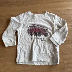 petit main 消防車プリント 長袖Tシャツ 90