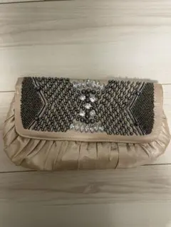 ゴールド ビーズ刺繍 クラッチ.ショルダー2wayバッグ 和洋両方使用可能