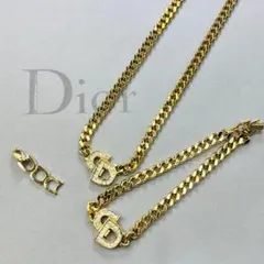 ディオール ネックレス ブレスレット 喜平チェーン ラインストーン ゴールド