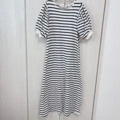フリークスストア♡ボーダー柄 パフスリーブ ロングワンピース