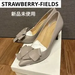 【新品未使用 23cm】ストロベリーフィールズ 本革　レザー ヒールパンプス