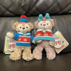 ダッフィーシェリーメイぬいぐるみバッチ