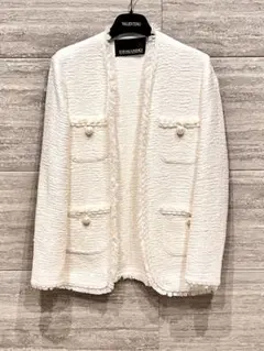 ERMANNO SCERVIN パールツイードジャケット 40 オフホワイト 2026年最新】ERMANNO SCERVINO カラー：ホワイト系 レディース ノー