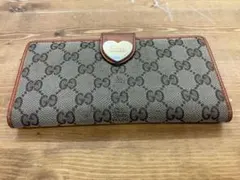 GUCCI グッチ GGキャンバス 長財布 ハート金具 ブラウン ラメ Y2K GUCCI グッチ GGキャンバス ハート金具 長財布 ブラウン ラベンダー