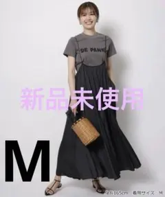 【新品未使用】アプワイザーリッシェ サテンキャミスカート ワンピースMブラック