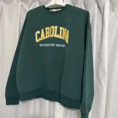 CAROLINA カレッジロゴ スウェット グリーン