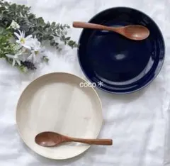 カレー皿 パスタ皿 美濃焼 おしゃれ ホワイト ネイビー 2枚セット ナチュラルのサムネイル