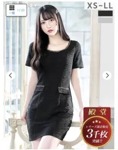 【新品未使用タグ付き】Dazzystoreブラック 半袖ドレス LL