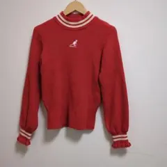 earthMusic＆ecology×KANGOL リブ編みレッドニット 長袖Ｓ