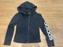 adidas アディダス　ブラック　フルジップパーカー　レディース　Mサイズ