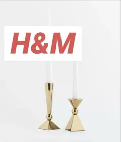 H&Mキャンドルスタンド2本 ゴールド　美品