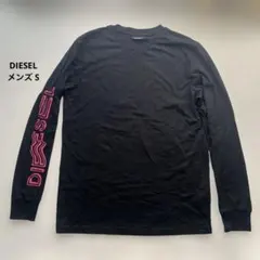 DIESEL 長袖カットソー ブラック ピンクロゴのサムネイル