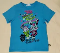 ANGELBLUE　ラビット　半袖Tシャツ　青　130 うさぎ　原宿　レトロ