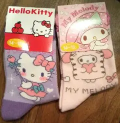 ハローキティ・マイメロディ靴下2足セット