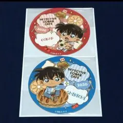 名探偵コナン☆コナンカフェ☆コースター《江戸川コナン》《工藤新一》２枚