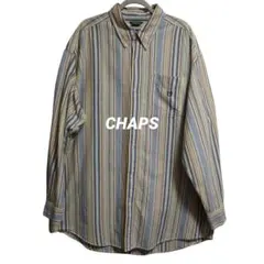 CHAPS ラルフローレン ボタンダウンストライプシャツ イエロー XL