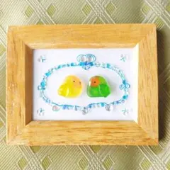 シーグラスアート オカメインコ ノーマル シナモン 青い鳥 インコ 小鳥