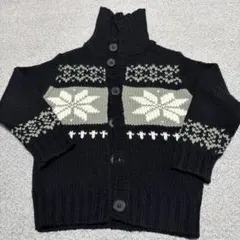 COMMIE CA ISM 黒 ニットカーディガン 110A