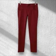 【イーブス】YEVS✨良品✨ストレッチスキニーパンツ 薄レッド ポケット メンズ