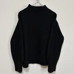 シンプリシテェ ニット セーター 黒 ハイネック ウール混