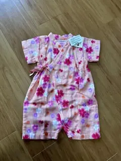 新品タグ付ミキハウス・ホットビスケッツ ベビー・カバーオール型甚平S（60〜70