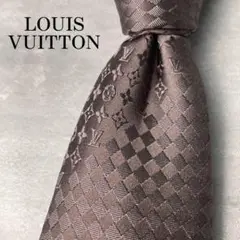 極美品 LOUIS VUITTON ジャガード ミックスモノグラム ネクタイ 茶