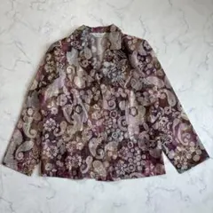 極美品 レリアン イタリア製高級生地 BINDA ペイズリー柄 カットソー 