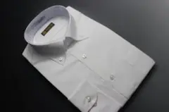 【新品】LL(43-86)BDワイシャツ長袖　形態安定　ホワイト織柄無地