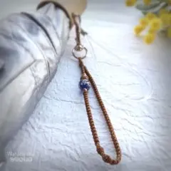 特価【139】 蓄光トンボ玉マクラメ編みストラップ