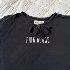 PINK HOUSE ブラック Tシャツ 半袖リボン付