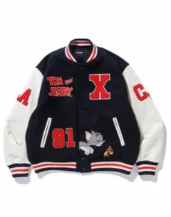 XLARGE×TomandJerry コラボ商品 スタジャン　黒　M