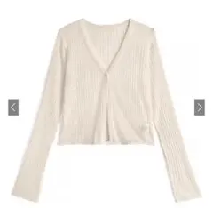 GRL シアーリブニットショート丈カーディガン［sd071］