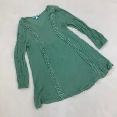 a.n.a ビンテージ風レースチュニックグリーン