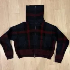 \\最終価格//ZARA チェッカー柄ボンバーニットジャケットSサイズ