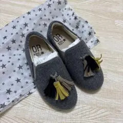 OR KIDS グレー タッセル付き　スリッポン キッズ　15 ㎝
