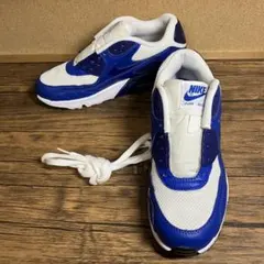 （K25056）★美品★ エアマックス90 メッシュ 24㎝ ブルー×ホワイト