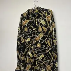 ★大人気デザイン★ Zara 長袖シャツ　ザラ　チェーン　総柄　Mサイズ