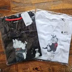 ヒグチユウコ 台湾 Tシャツ グレー Sサイズ 新品 角川ホラー文庫30周年×ヒグチユウコ Tシャツ ふたり（スミグレー） M