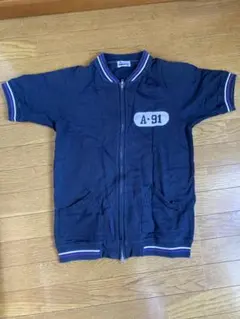 BEAMS ATHLETE WEAR 半袖ジップパーカー ネイビー Mのサムネイル