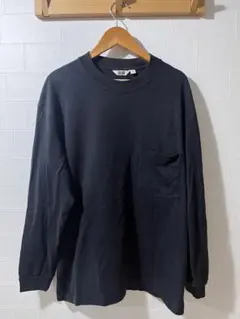 UNIQLO U ブラック 長袖シャツ ポケット付き