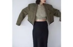 mediam ウールニット　ショートベスト　日本製