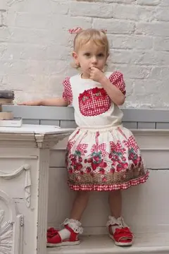 ❤シャーリーテンプル♥いちごギンガムパフTシャツ❤オフ白❤新品❤バスケット❤