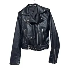 ZARA フェイクレザー ライダースジャケット ブラック XS