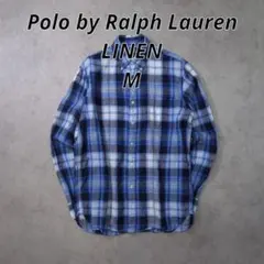 Polo by Ralph Lauren リネン 長袖シャツ チェック M