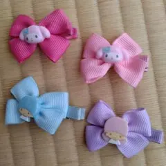 サンリオ　 リボン型ヘアピンセット4点