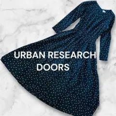 URBAN RESEARCH DOORS ドット柄　綿　シャツ生地　ワンピース