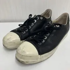 CRESTBRIDGE チェックパンチングレザースニーカー ブラックホワイト中古のサムネイル