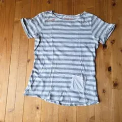 MAMMUT ボーダー 半袖Tシャツ グレーのサムネイル